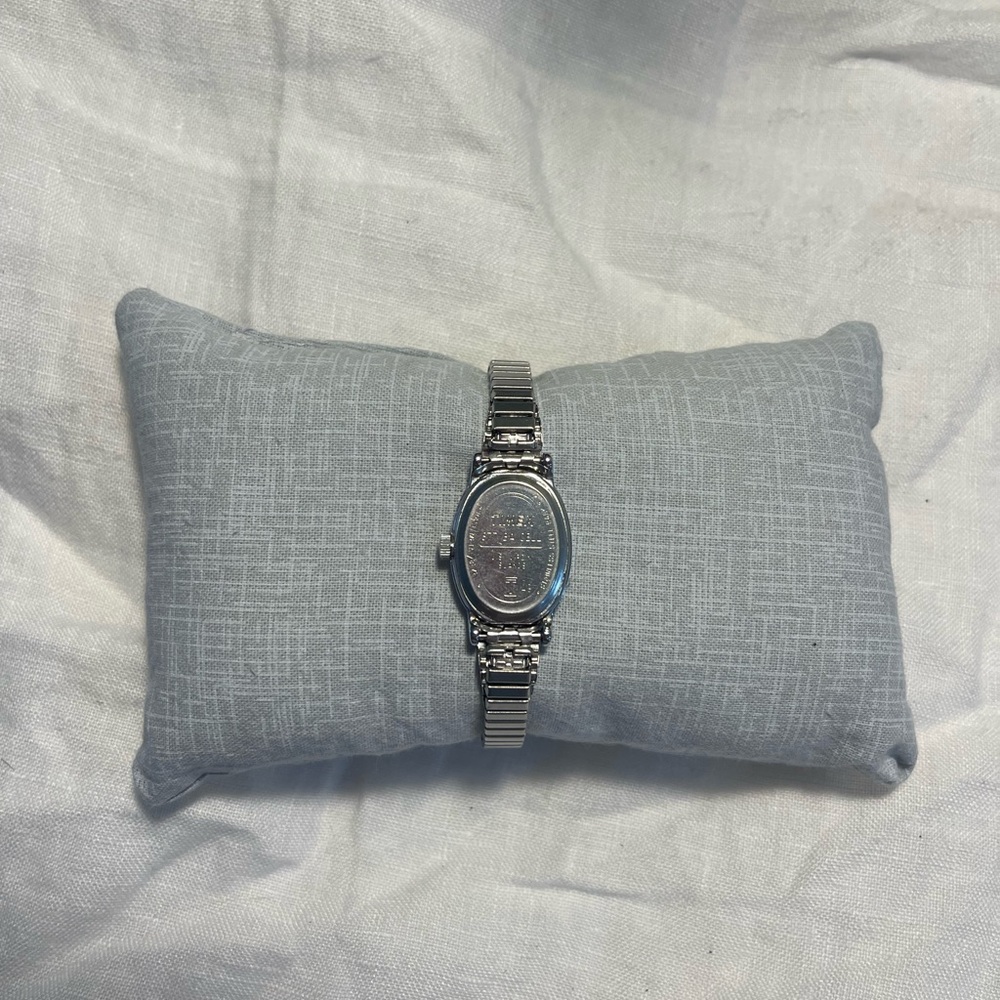 Dainty Women’s Silver Watch with White Dial - Timex Oval - Picture 2 of 2